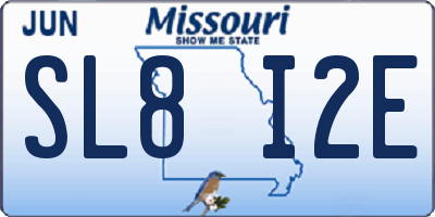 MO license plate SL8I2E