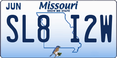 MO license plate SL8I2W