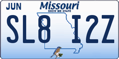 MO license plate SL8I2Z