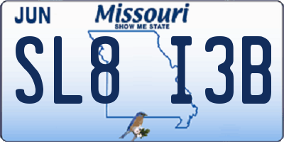 MO license plate SL8I3B