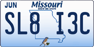 MO license plate SL8I3C