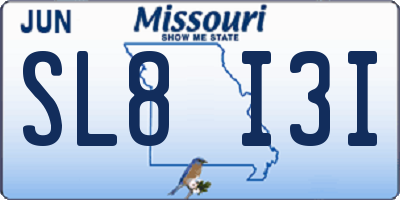 MO license plate SL8I3I