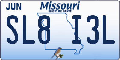 MO license plate SL8I3L