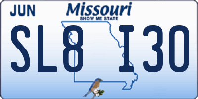 MO license plate SL8I3O