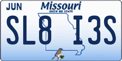MO license plate SL8I3S