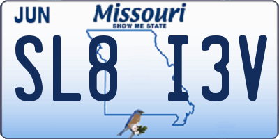 MO license plate SL8I3V