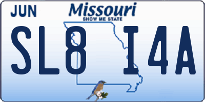 MO license plate SL8I4A