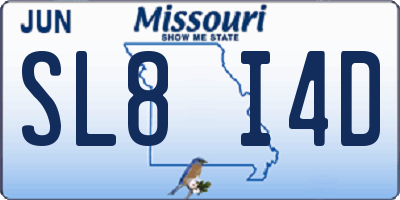 MO license plate SL8I4D