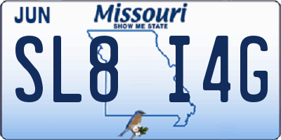 MO license plate SL8I4G
