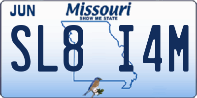 MO license plate SL8I4M
