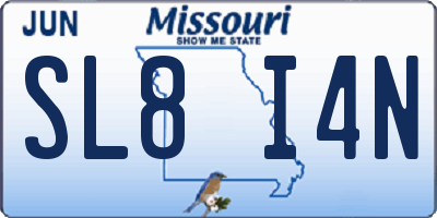 MO license plate SL8I4N