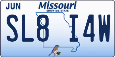 MO license plate SL8I4W