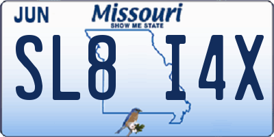 MO license plate SL8I4X