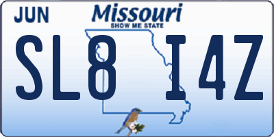 MO license plate SL8I4Z