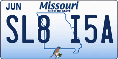 MO license plate SL8I5A