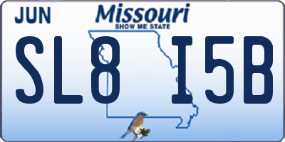 MO license plate SL8I5B
