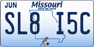 MO license plate SL8I5C