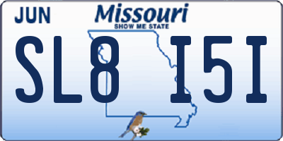MO license plate SL8I5I