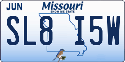 MO license plate SL8I5W