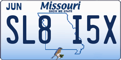 MO license plate SL8I5X