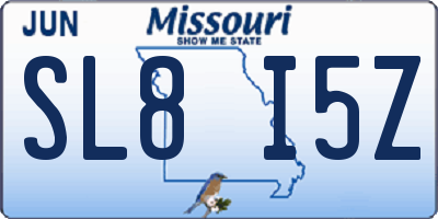 MO license plate SL8I5Z