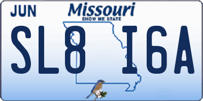 MO license plate SL8I6A