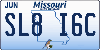 MO license plate SL8I6C