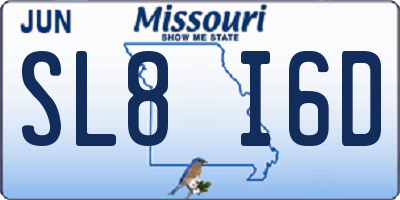 MO license plate SL8I6D