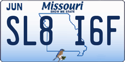 MO license plate SL8I6F