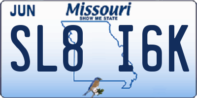 MO license plate SL8I6K