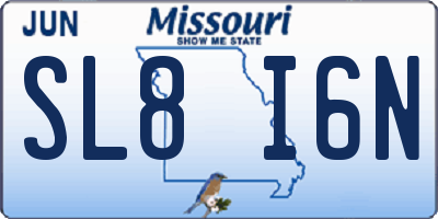 MO license plate SL8I6N