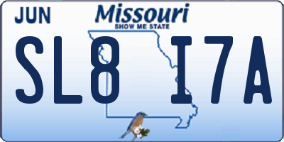 MO license plate SL8I7A