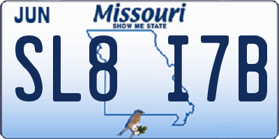 MO license plate SL8I7B