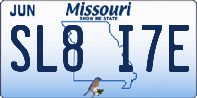 MO license plate SL8I7E