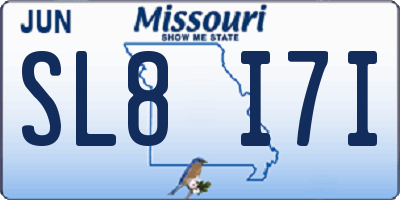 MO license plate SL8I7I