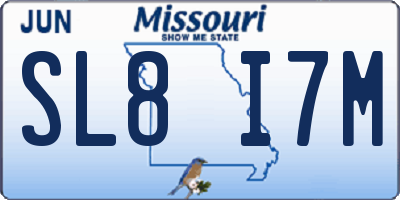 MO license plate SL8I7M
