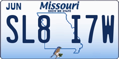 MO license plate SL8I7W