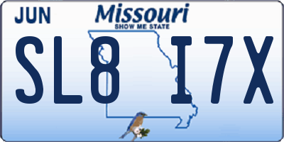 MO license plate SL8I7X