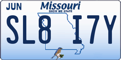 MO license plate SL8I7Y