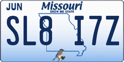 MO license plate SL8I7Z