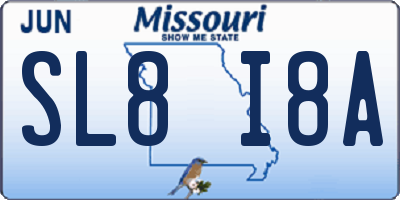 MO license plate SL8I8A