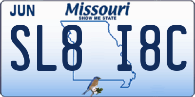MO license plate SL8I8C