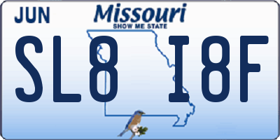 MO license plate SL8I8F