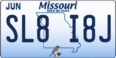 MO license plate SL8I8J