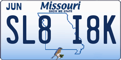MO license plate SL8I8K