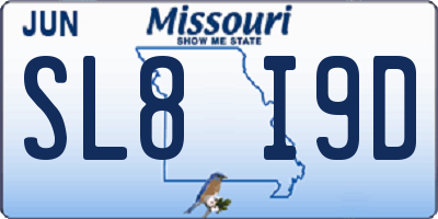 MO license plate SL8I9D