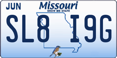 MO license plate SL8I9G
