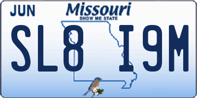 MO license plate SL8I9M