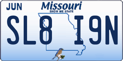 MO license plate SL8I9N