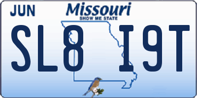 MO license plate SL8I9T